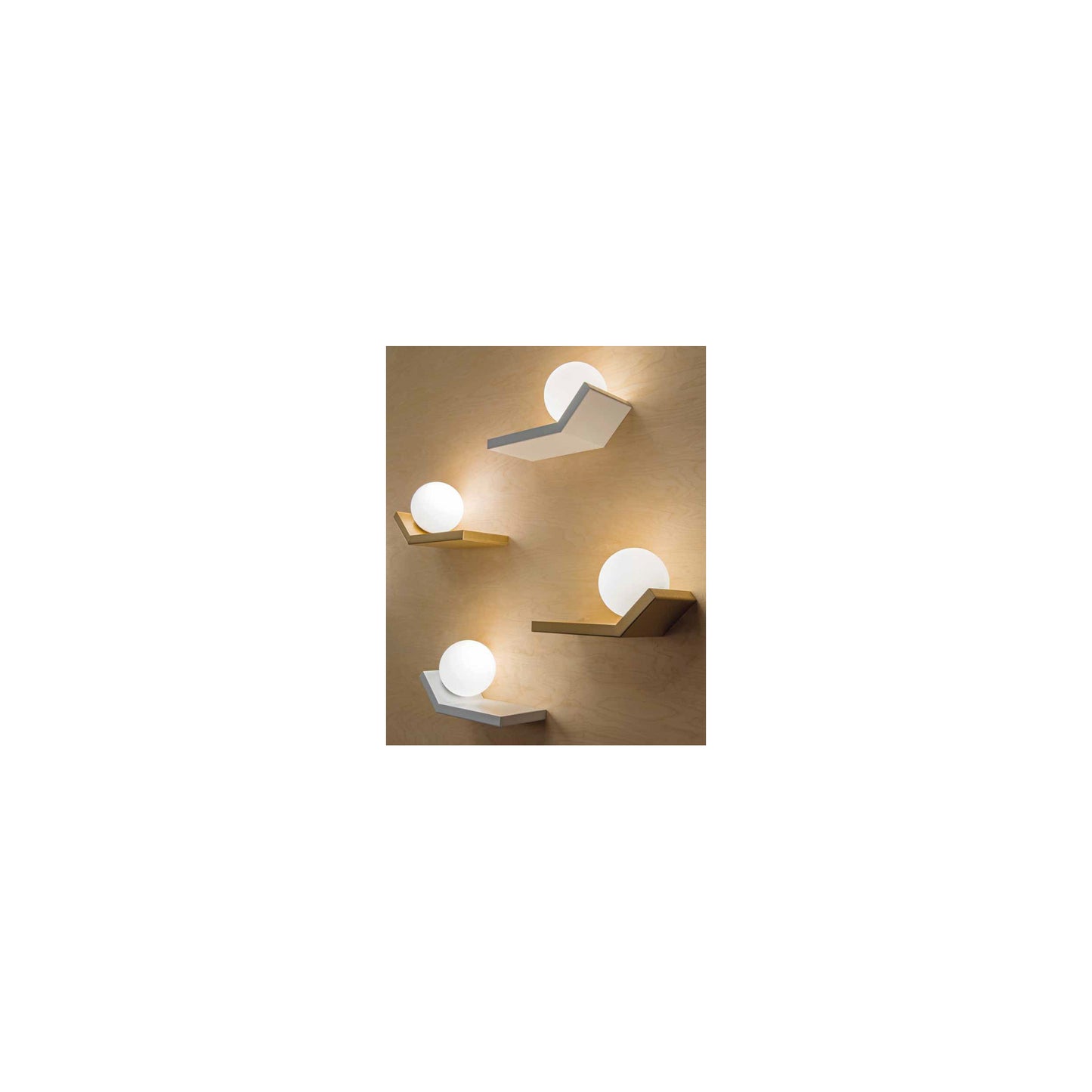 Scivolo AP SX Left Upward Wall Light with Blown Glass