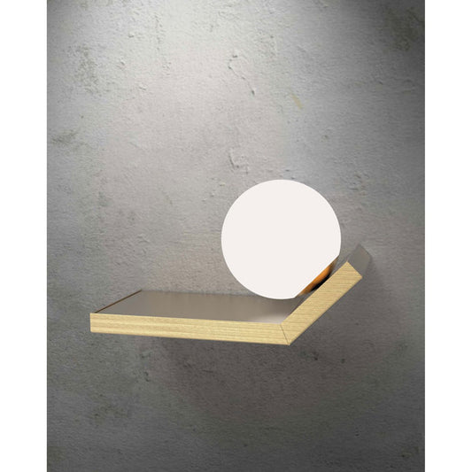 Scivolo AP DX Right Upward Wall Light with Blown Glass