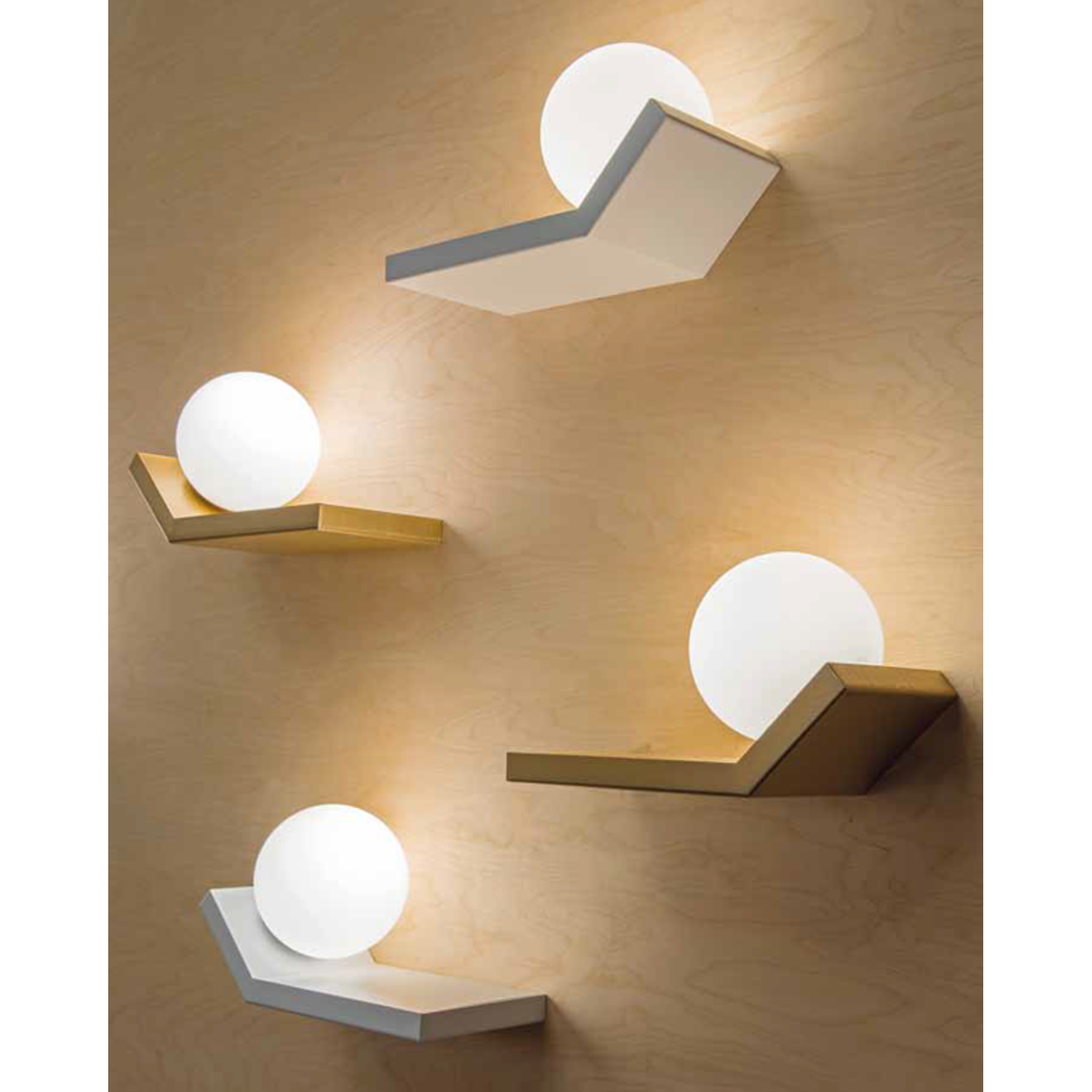 Scivolo AP DX Right Upward Wall Light with Blown Glass