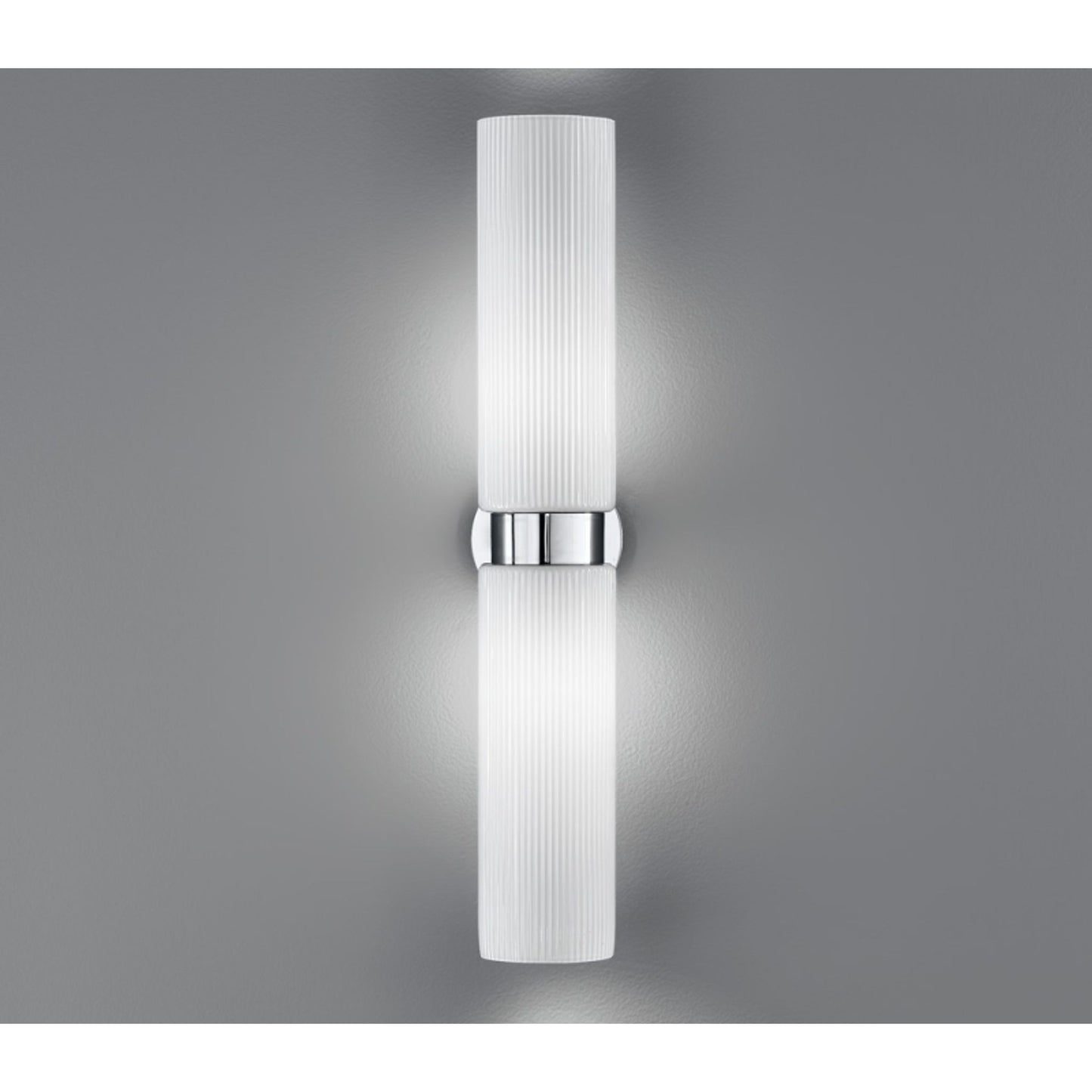 Korinthos Large Up & Down Chrome Wall Light with Glass Shade