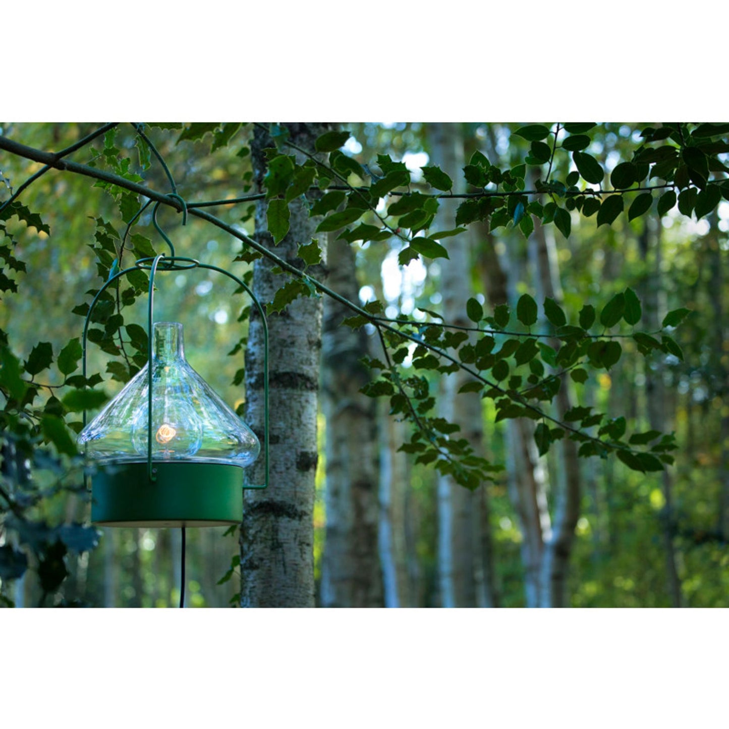 La Hutte Model 2 Portable Pendant with Primitive Hut shape & Transparent Blown Glass