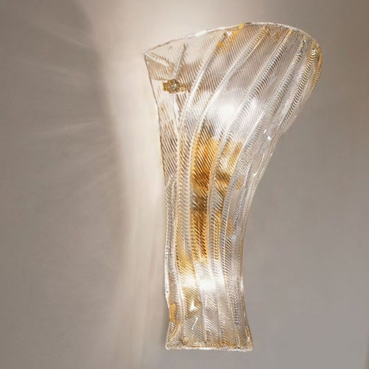 Loredan Large Gold Wall Lamp with Glass Shade