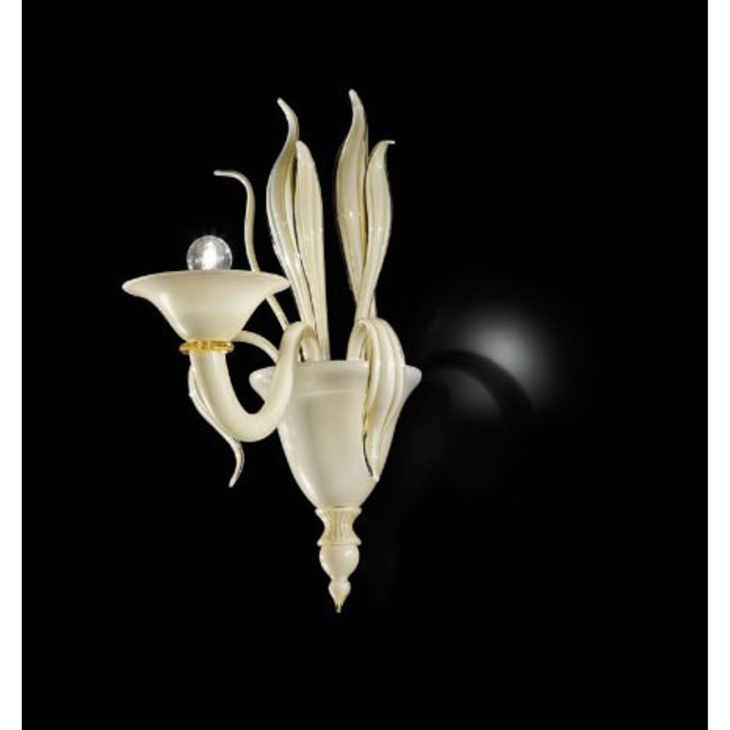 Pisani One-Light Gold Wall Lamp with Organic Shaped Glass