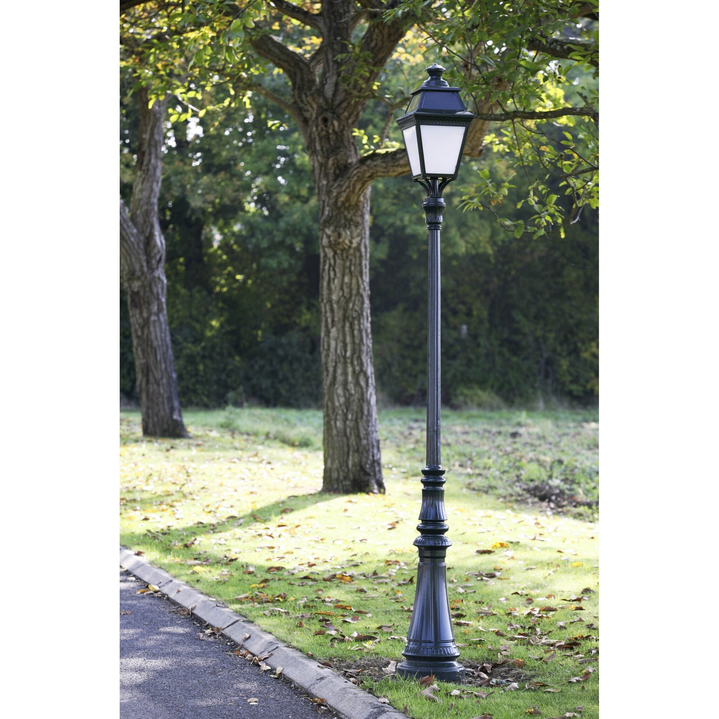 Avenue 3 Large Clear Glass Lamp Post with Minimalist lines style lantern