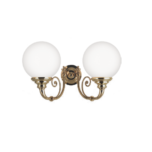 Newport Double Upward Wall Lamp with White Blown Glass