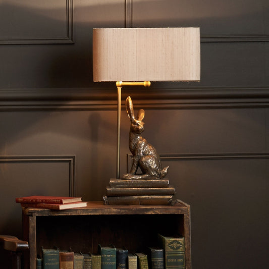 Hopper Table Lamp in Bronze Resin