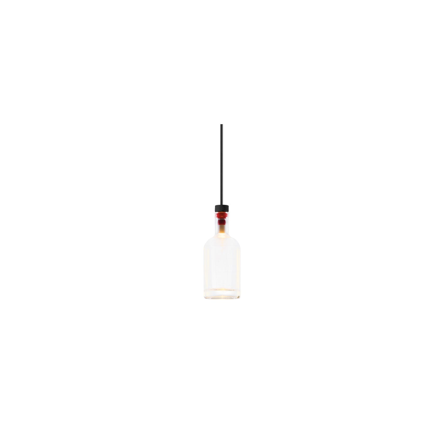 Cork 1.0 Single Clear Glass 2200K LED Bottle Pendant with Aluminium Powder Coated