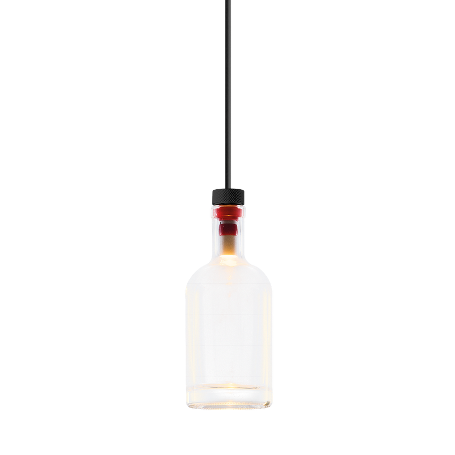 Cork 1.0 Single Clear Glass 2700K LED Bottle Pendant with Aluminium Powder Coated