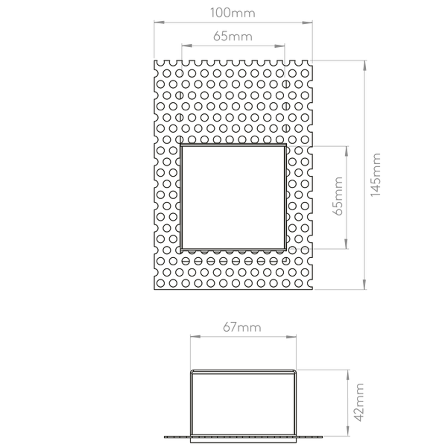 Borgo Trimless 65 Large Matt White Wall Recessed