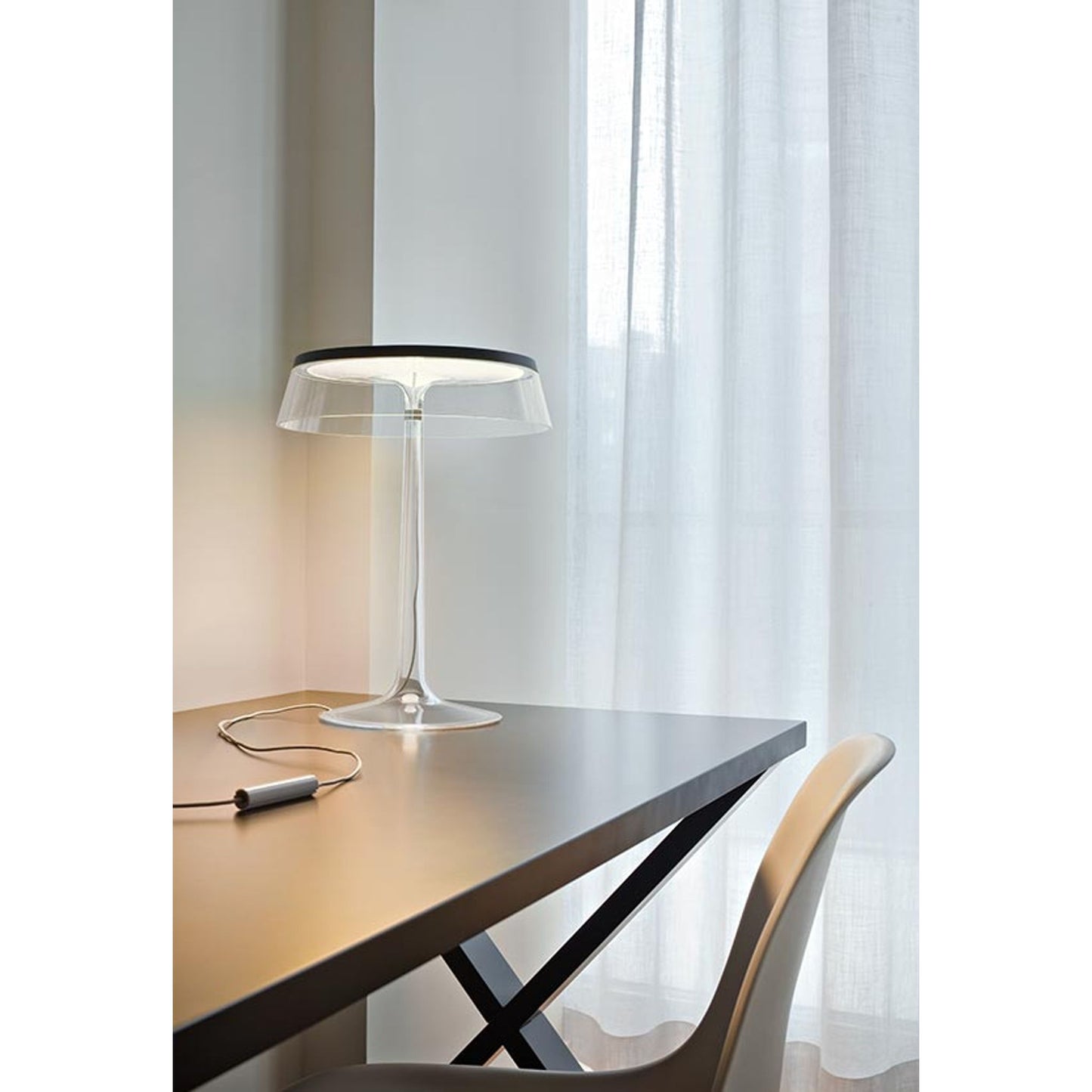 Bon Jour LED Table Lamp with Clear Transparent Base