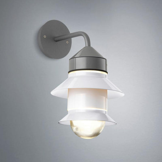 Santorini A Fixed Stem Outdoor Wall Lamp With Glass Diffuser