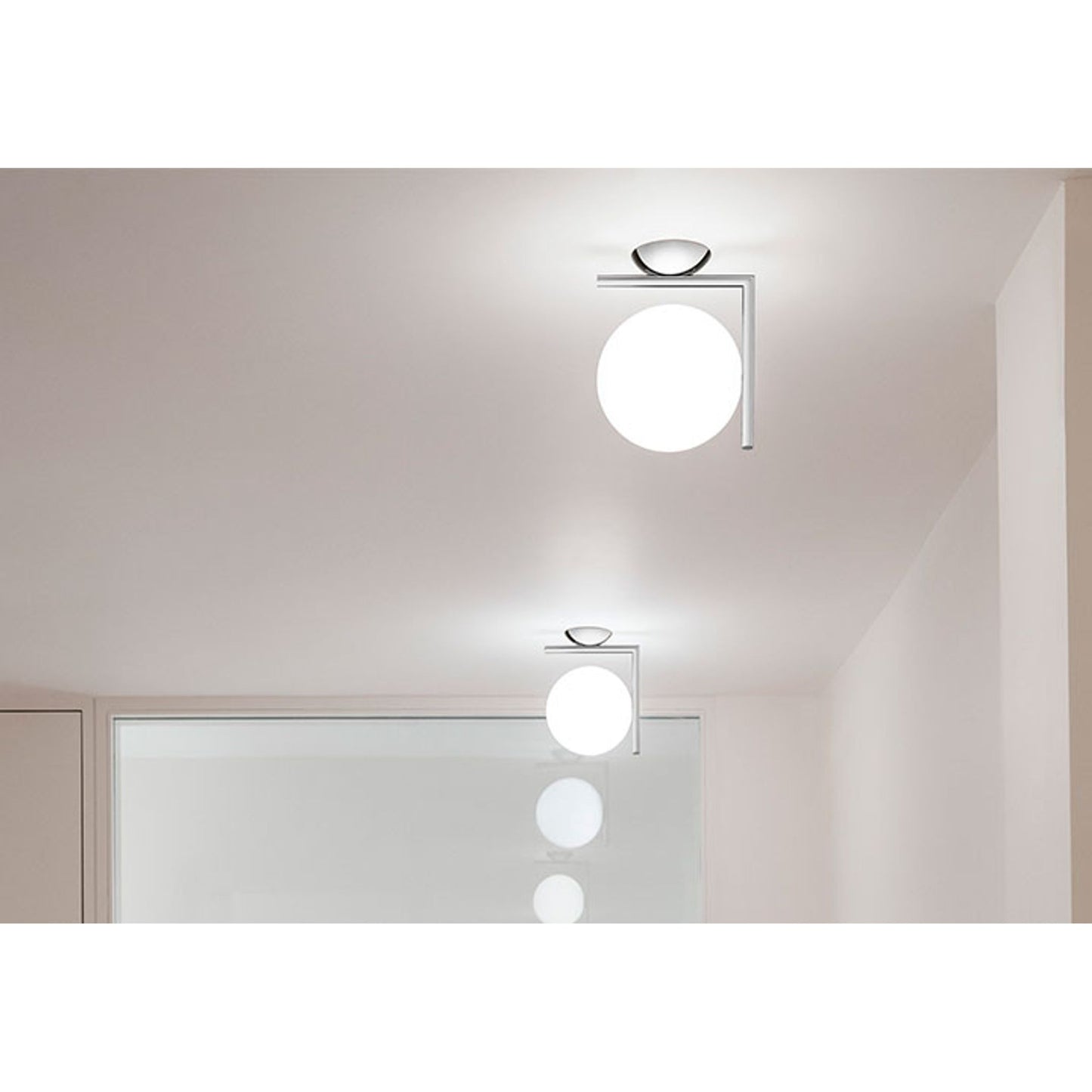 IC C/W2 Wall or Ceiling Light with Blown Glass Opal Diffuser