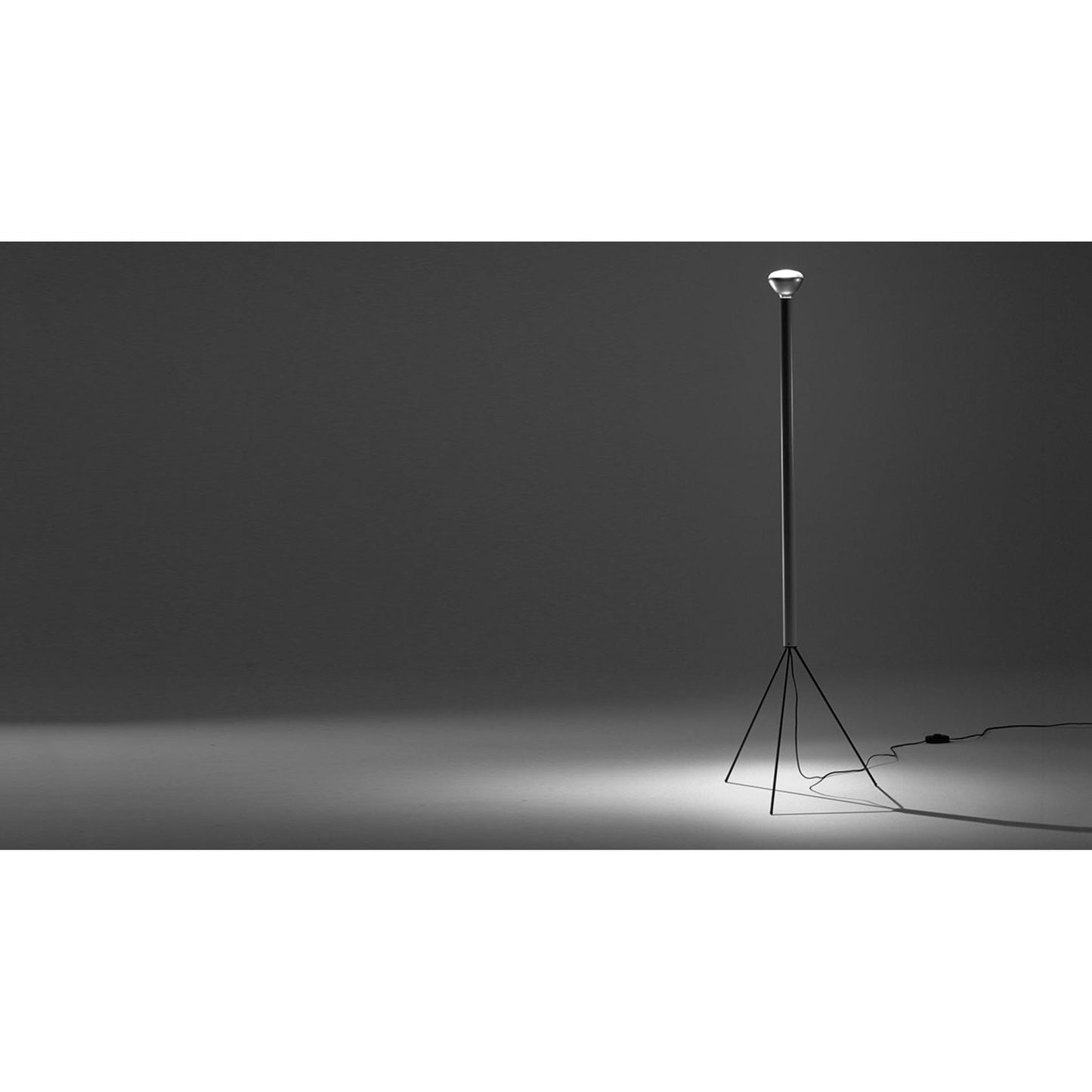 Luminator Anthracite Floor Lamp with Three Galvanized Metal Legs