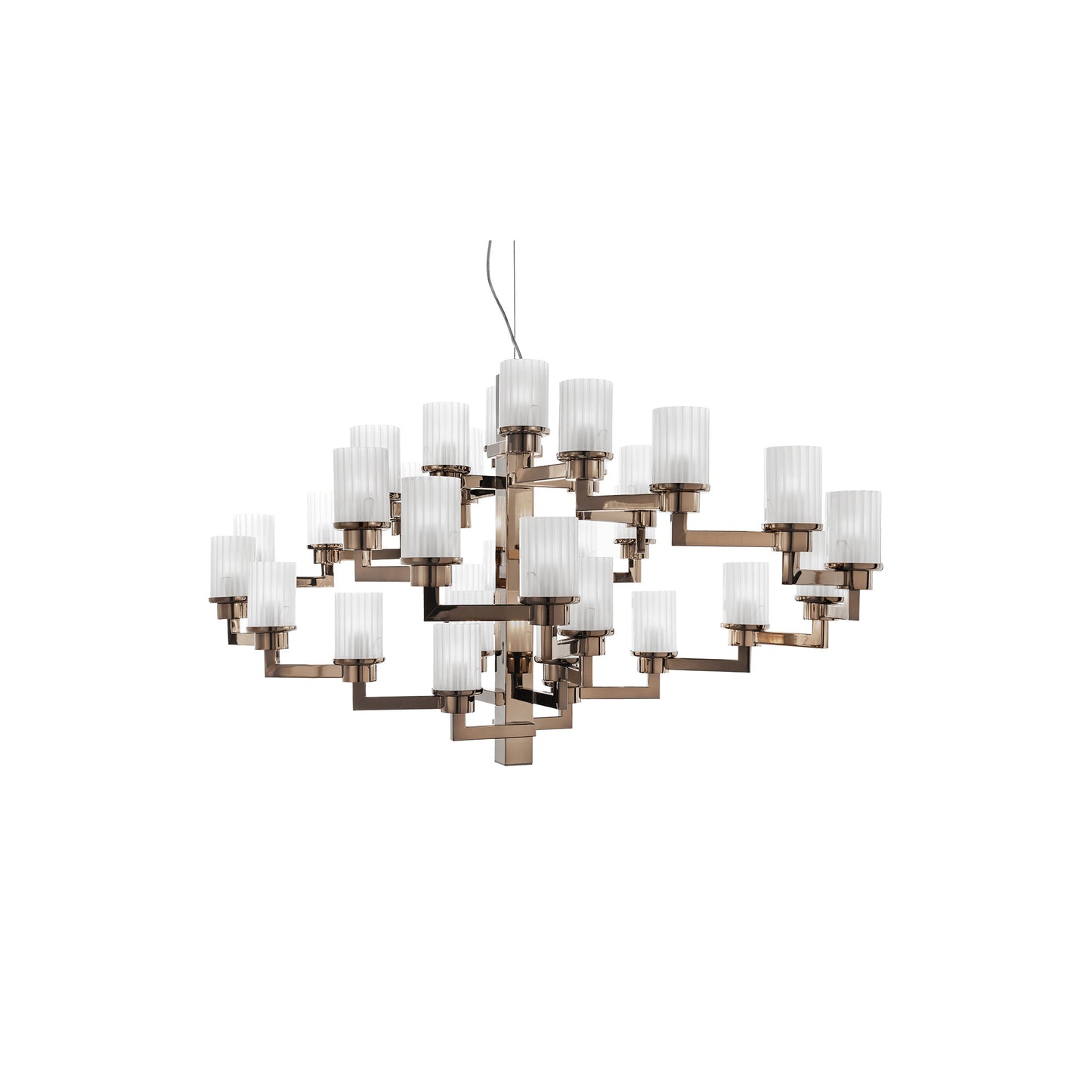 Artu 32-Light Metal Chandelier with Satin Glass Diffusers