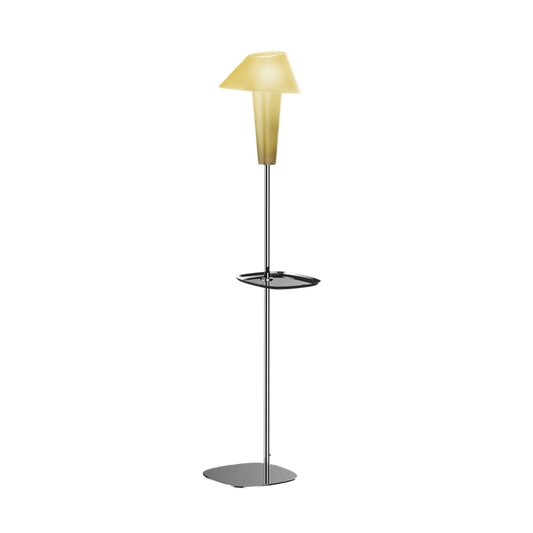 Rever 1.0 L Large Black Chrome Base LED Floor Lamp