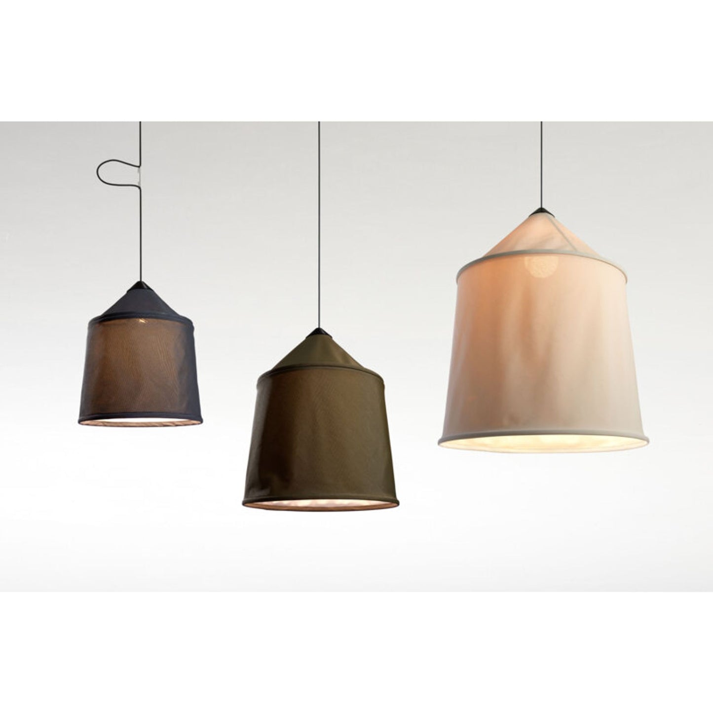 Jaima 54 IP65 Medium Outdoor LED Pendant with Tapered Textile Shade