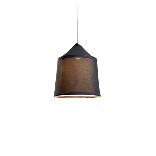 Jaima 43 IP65 Small Outdoor LED Pendant with Tapered Textile Shade