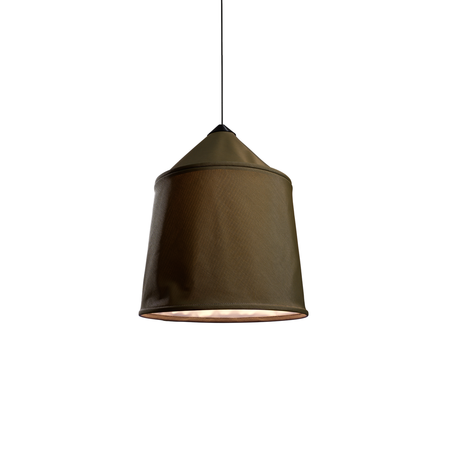 Jaima 54 IP65 Medium Outdoor LED Pendant with Tapered Textile Shade