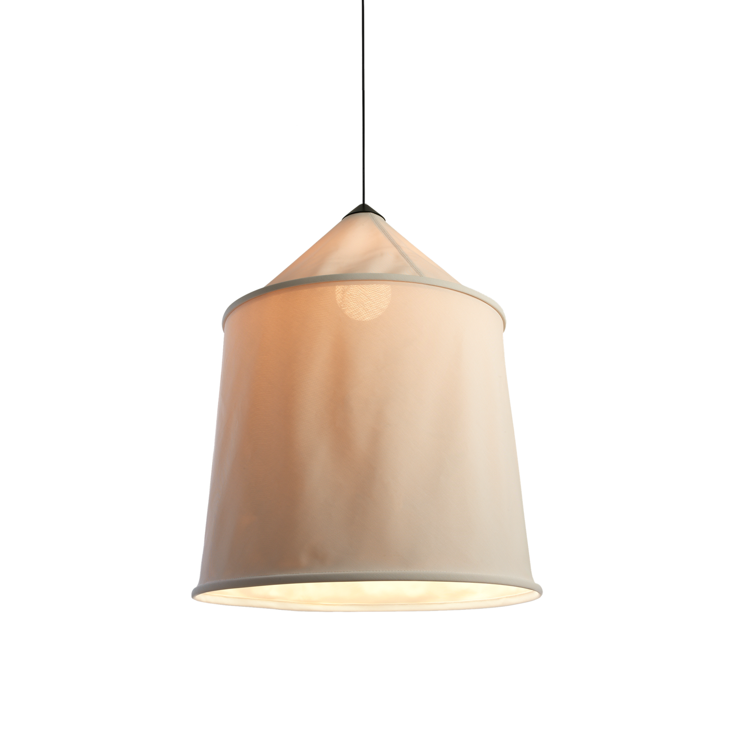 Jaima 71 IP65 Large Outdoor LED Pendant with Tapered Textile Shade