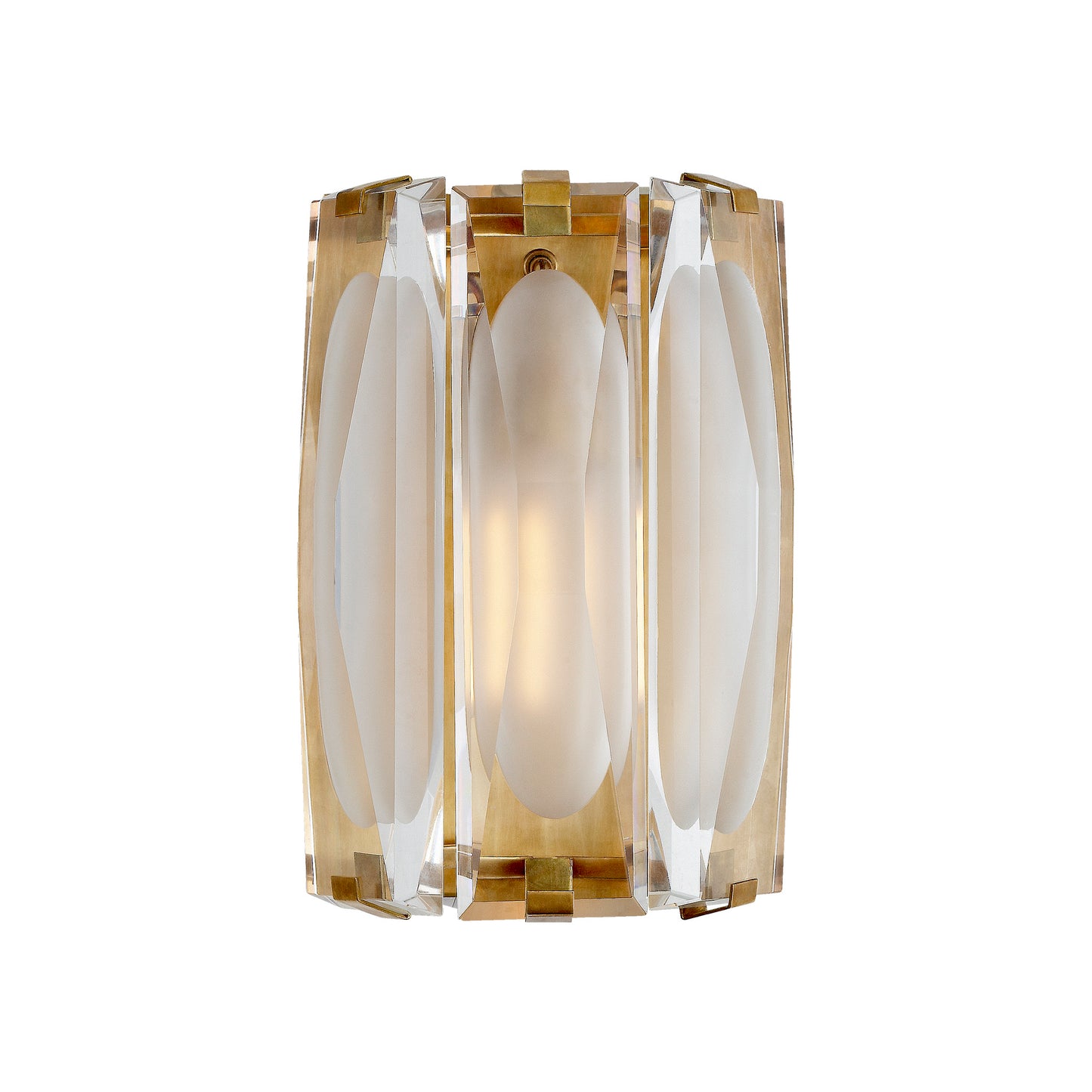 Castle Peak Large Etched Clear Glass Bath Sconce