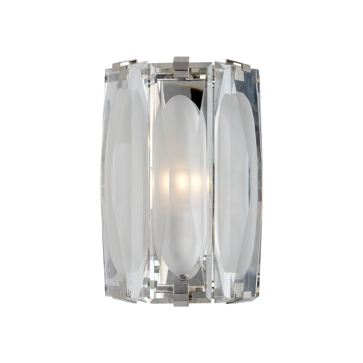 Castle Peak Large Etched Clear Glass Bath Sconce