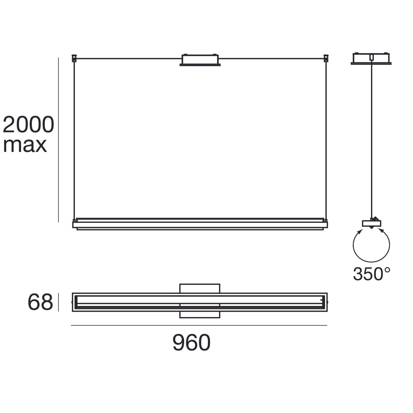 Tablet P1 Adjustable LED Pendant