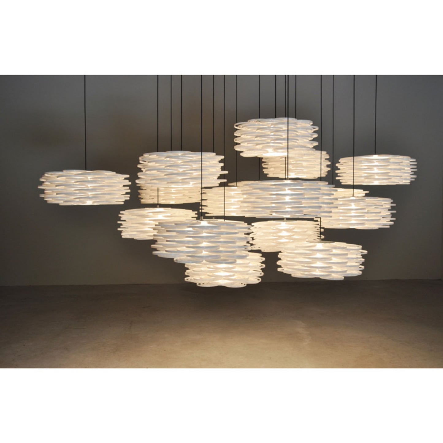 Aros White Steel Pendant with Polypropylene Strips