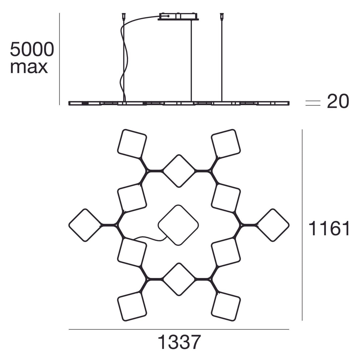 Quad P12 LED Pendant