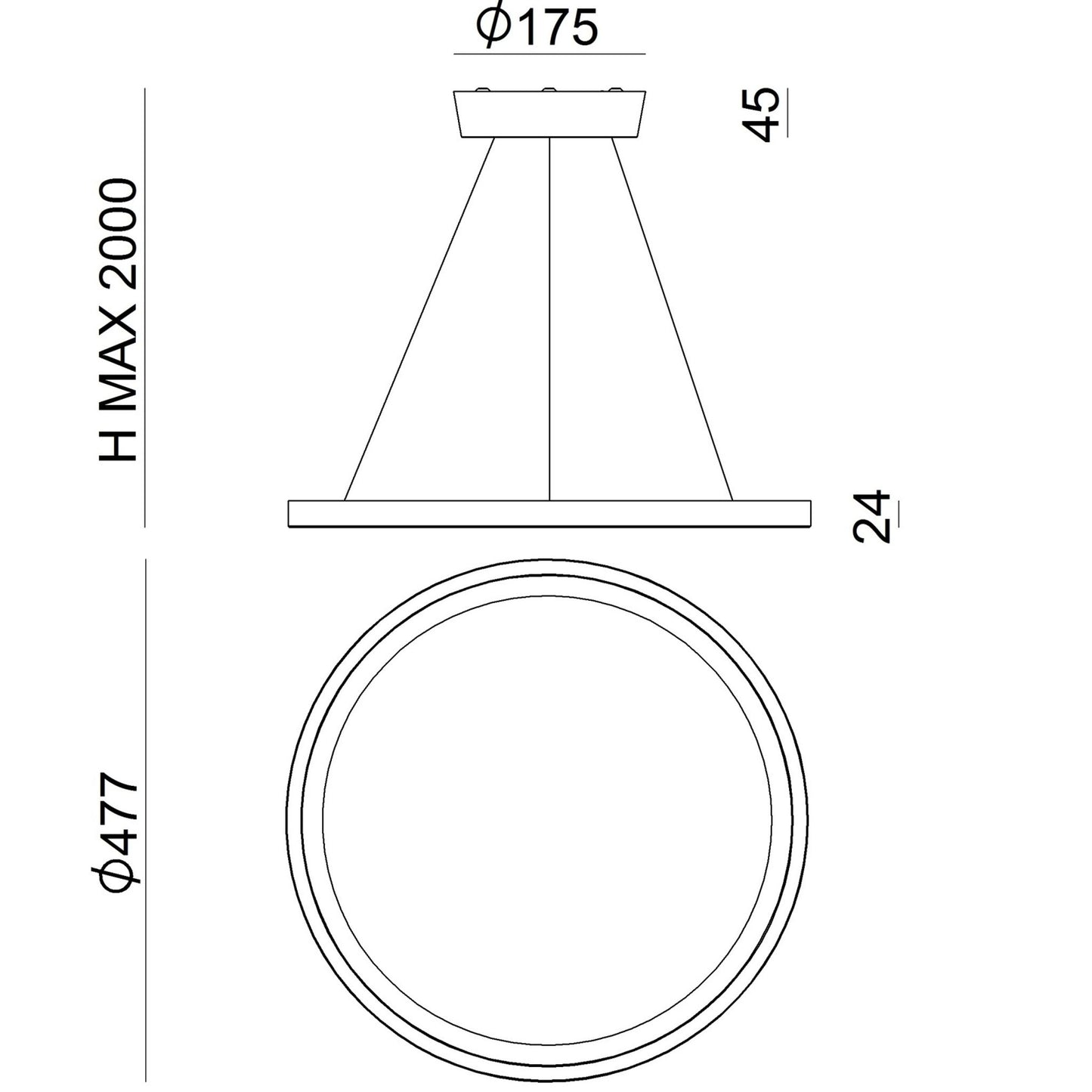 Hinomaru P Small LED Pendant