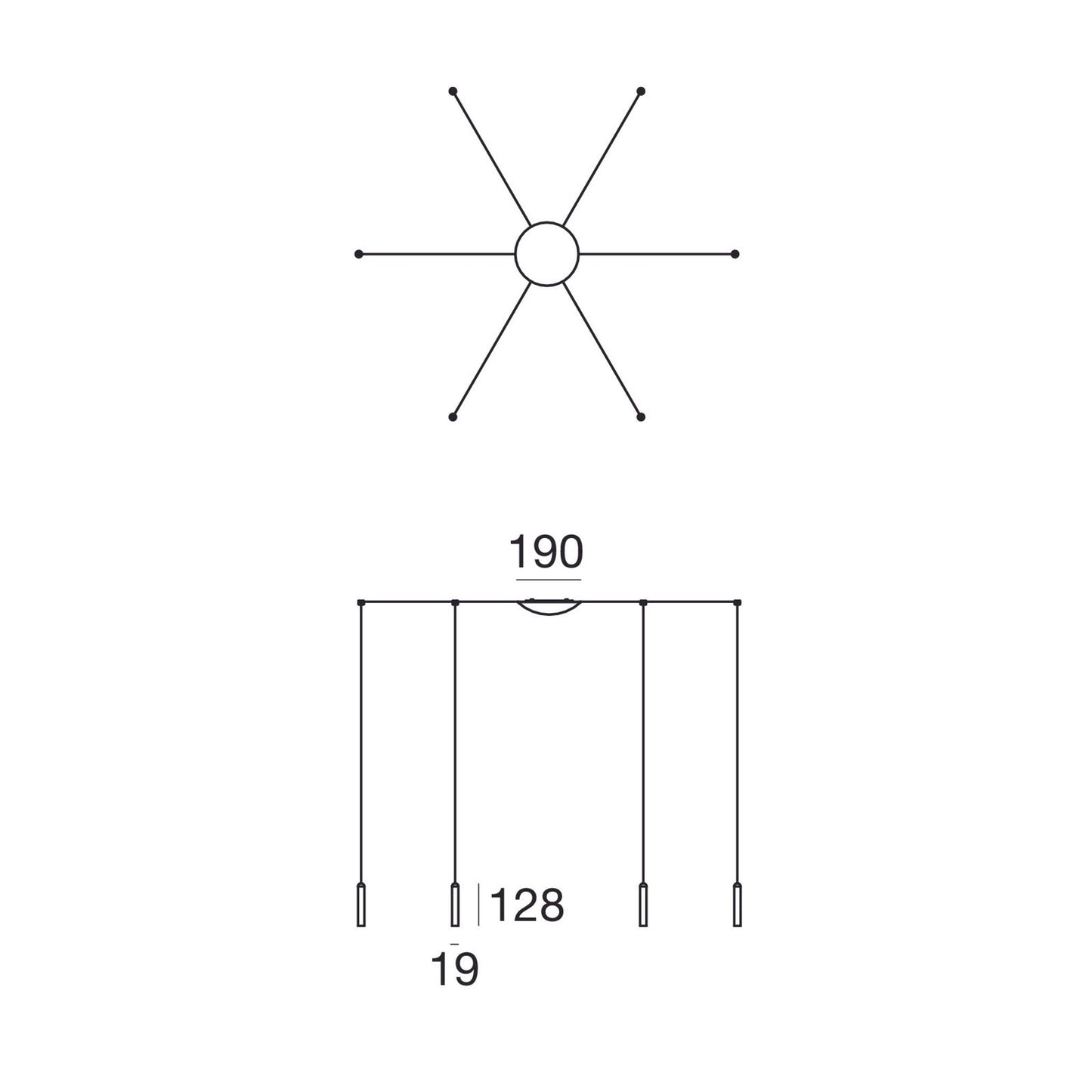 2nights P6 Six-Light LED Pendant