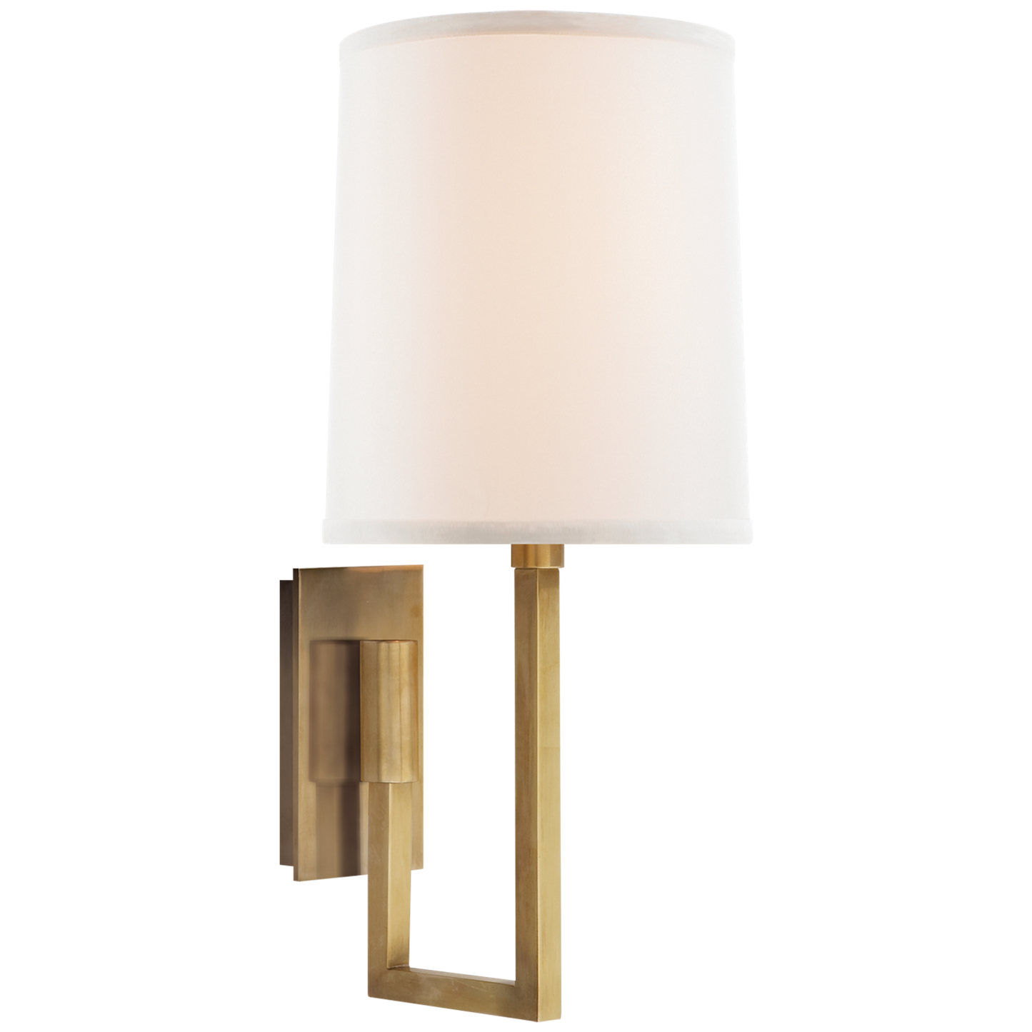 Aspect Library Sconce with Ivory Linen Shade