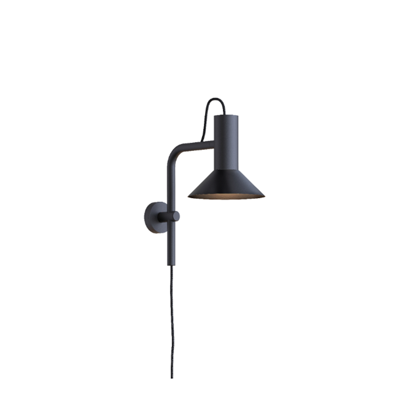 Roomor 3.0 Cable Plug Shade 1.0 Black Wall Light with Wet Painted Aluminium