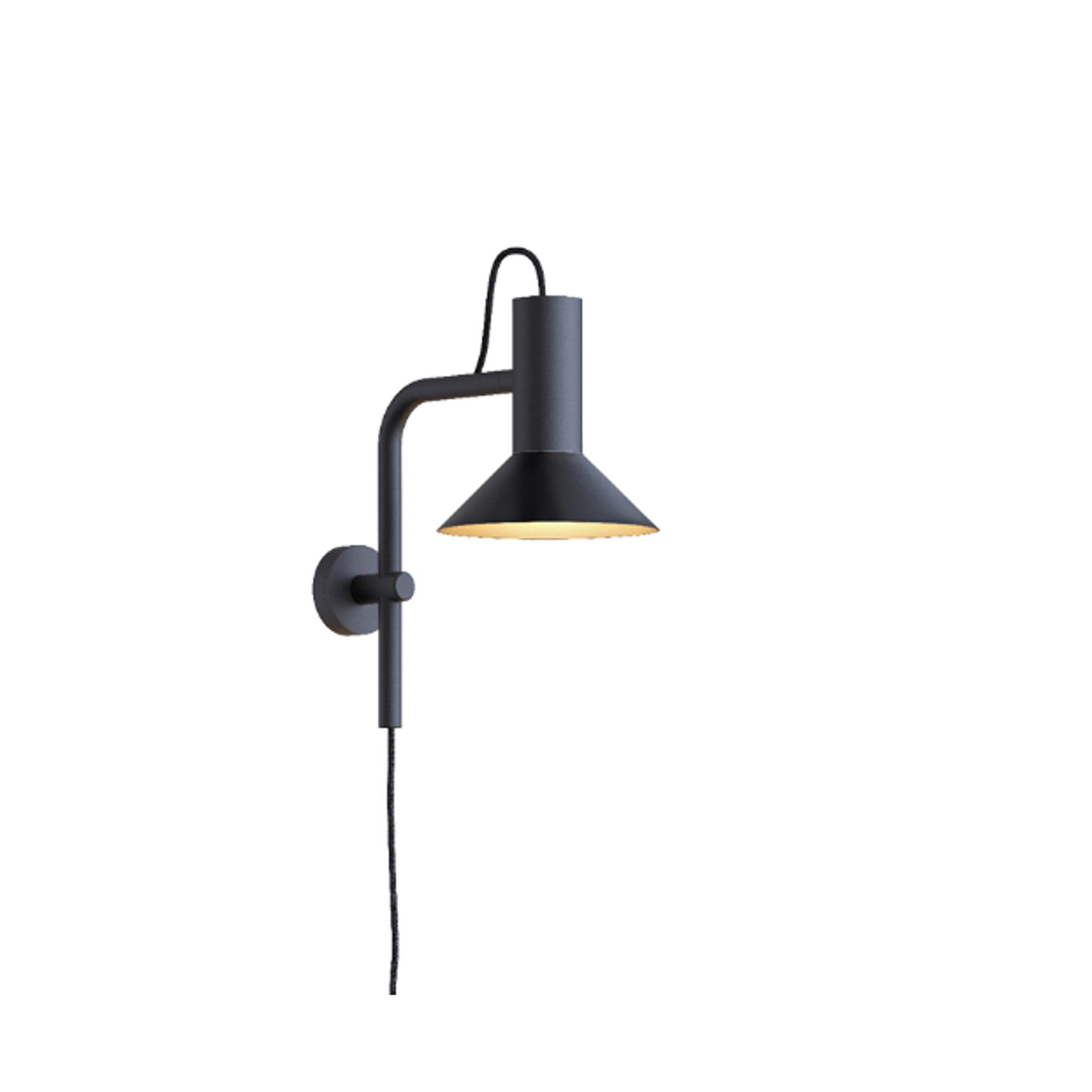 Roomor 3.0 Cable Plug Shade 1.0 Black Wall Light with Wet Painted Aluminium