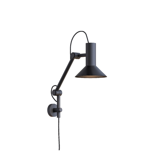 Roomor 5.0 Cable Base Shade 1.0 Black Wall Light with Wet Painted Aluminium