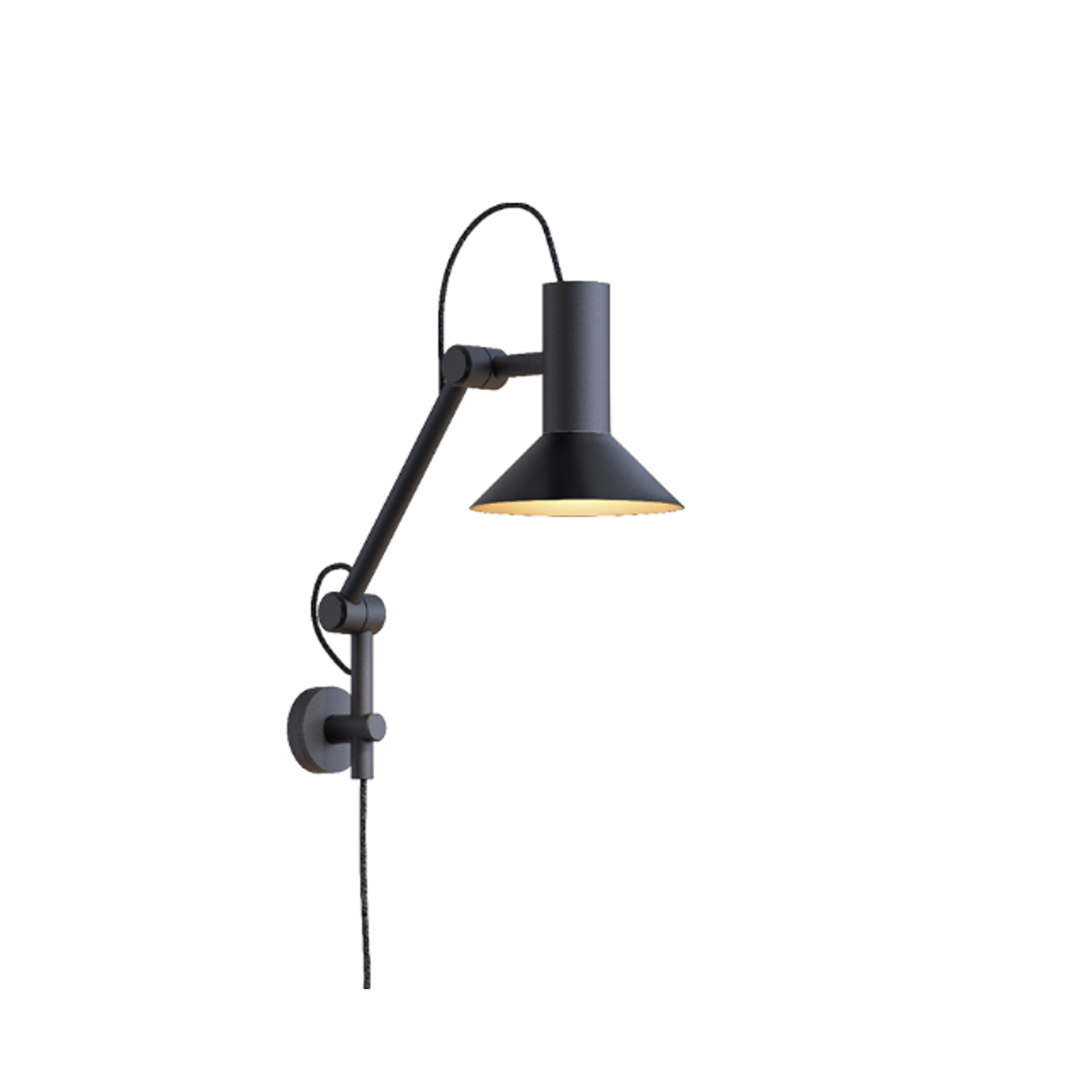 Roomor 5.0 Cable Base Shade 1.0 Black Wall Light with Wet Painted Aluminium