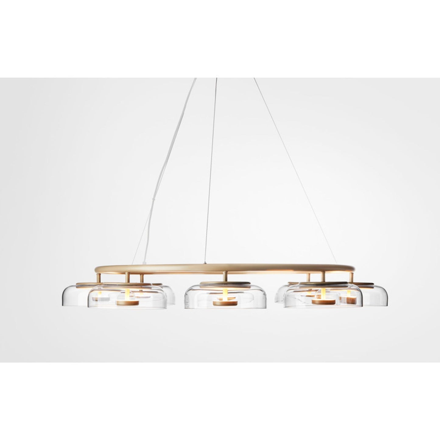 Blossi 8 Eight-Light Clear Glass LED Pendant with Nordic Gold Metal