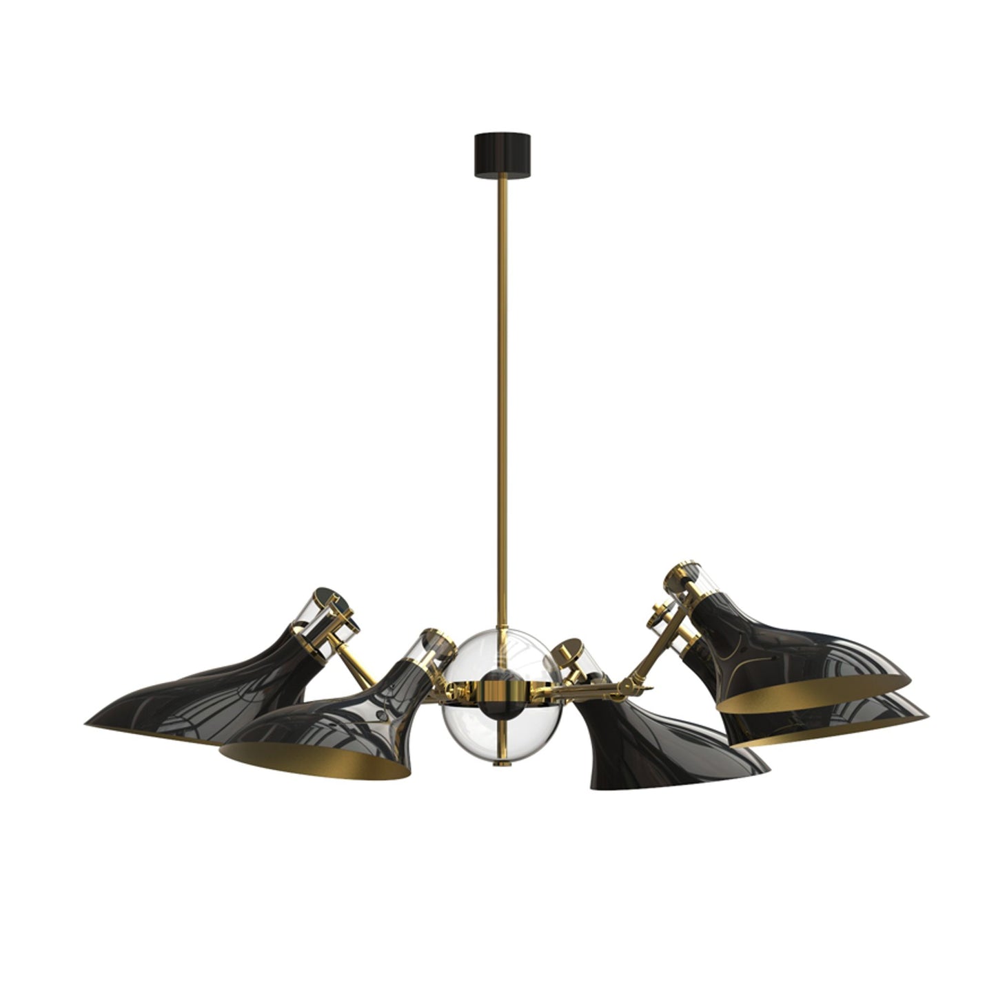 Colman Six-Light Chandelier with Gold & Lacquer Body