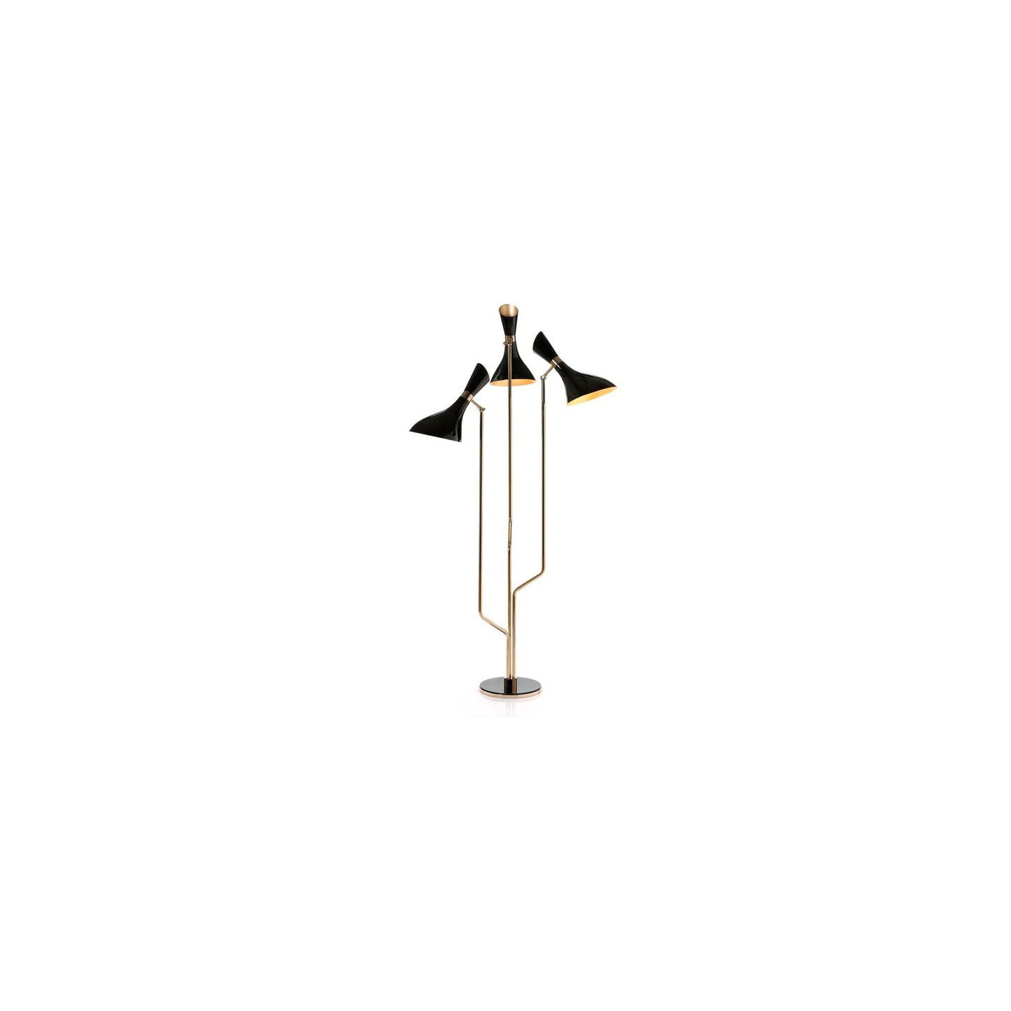 Stewart Three-Light Floor Lamp with Gold & Lacquer Body