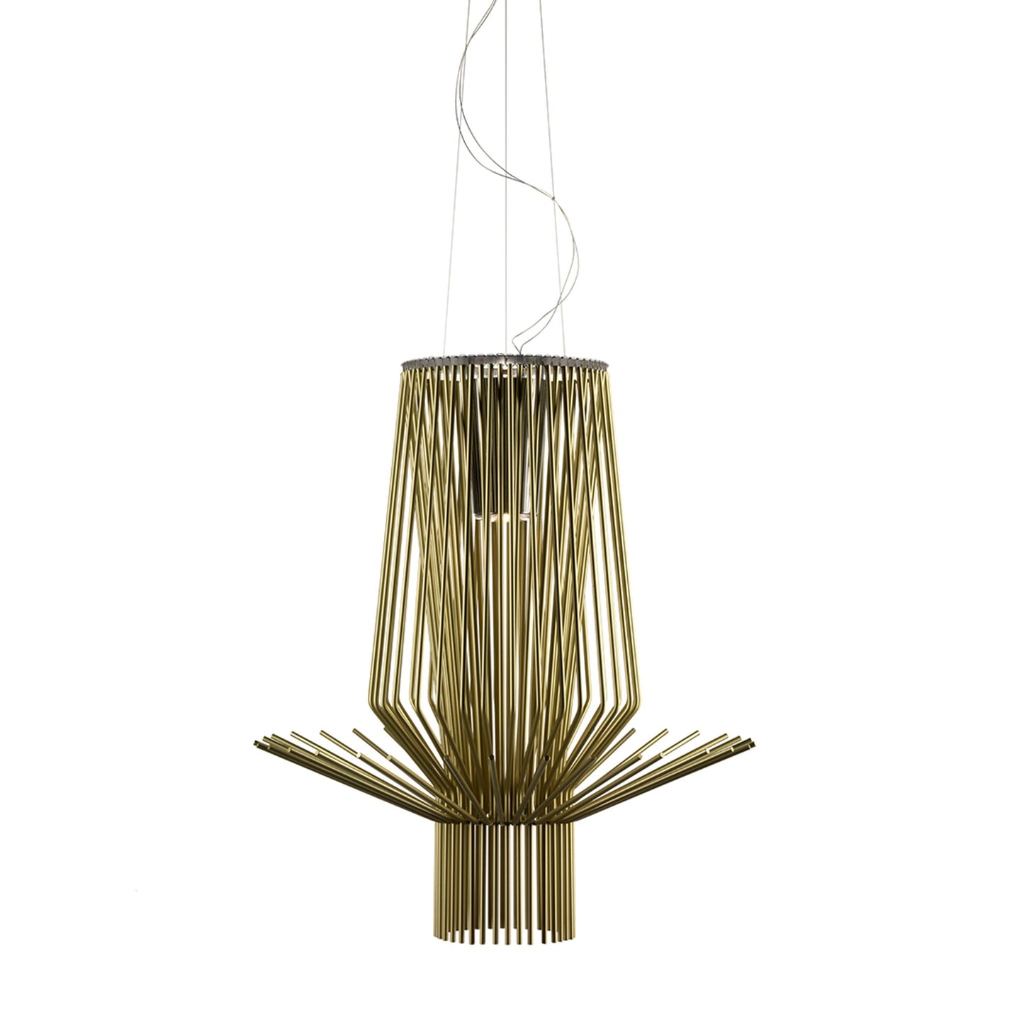 Allegro Assai Gold LED Pendant with Lacquered Aluminium & Chromed Metal