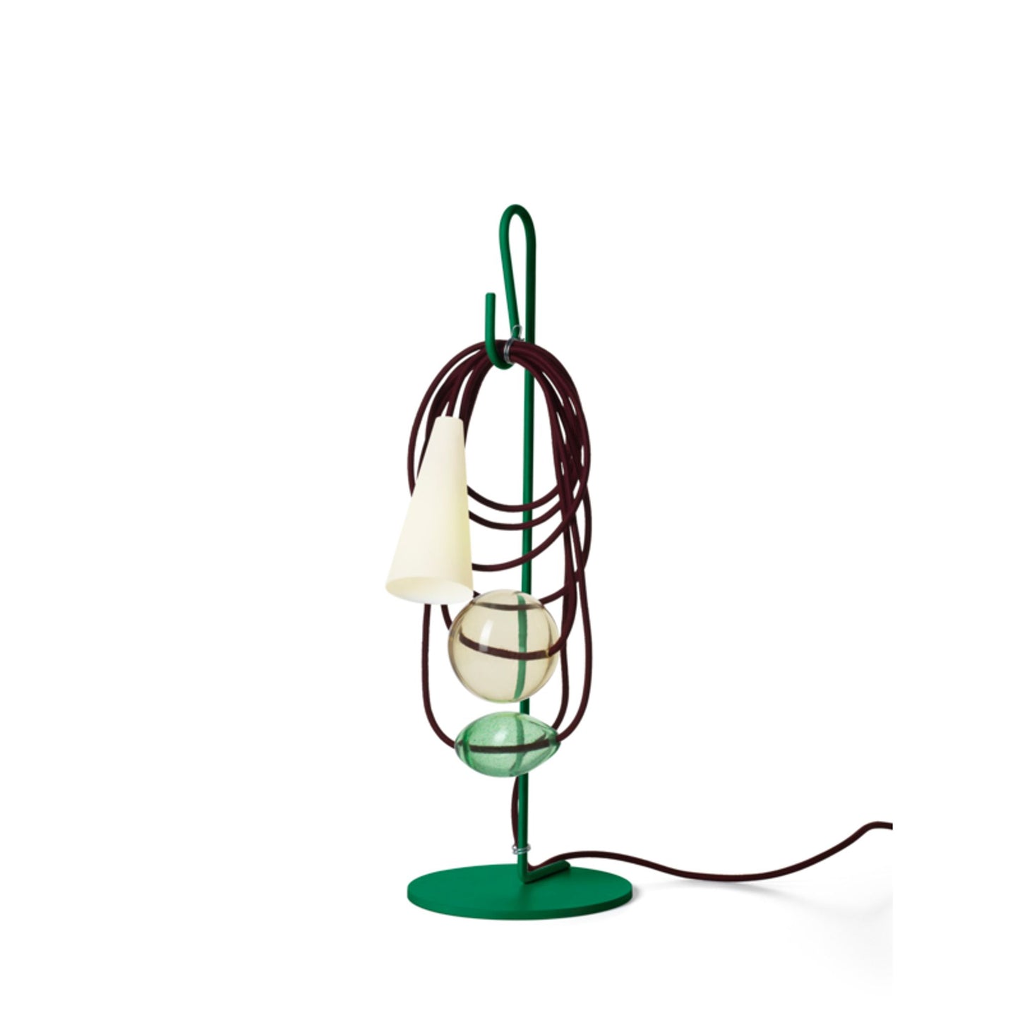 Filo Blown Glass Table Lamp with Porcelain & Coated Metal