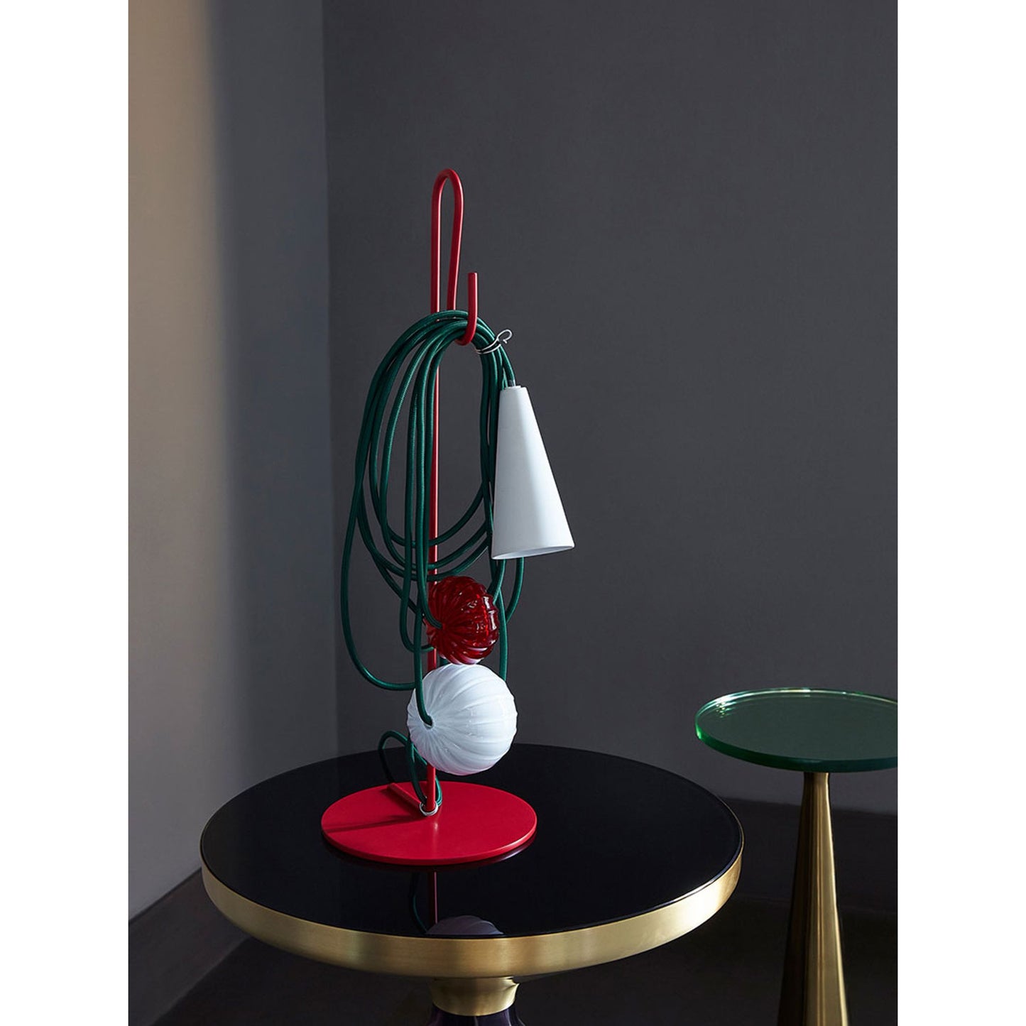 Filo Blown Glass Table Lamp with Porcelain & Coated Metal