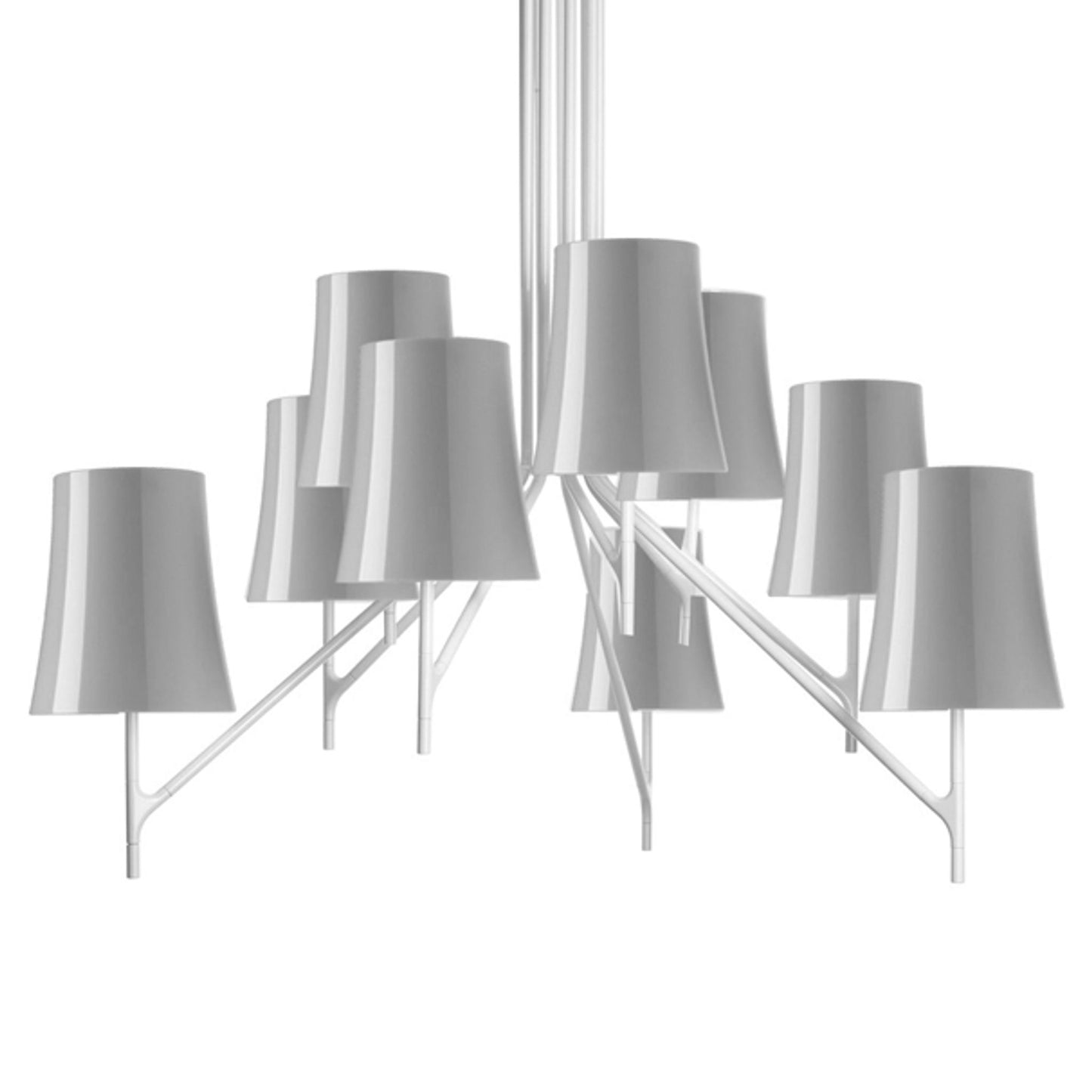 Birdie 9 Nine-Light Cable Chandelier with Aluminium Coated