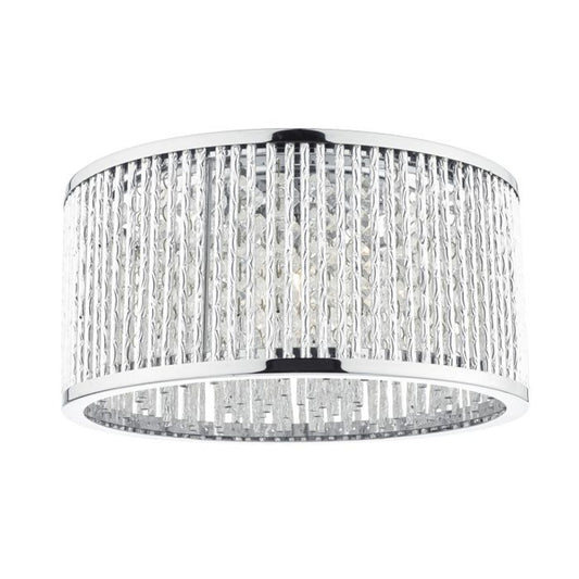 Nantes Three-Light Polished Chrome Flush Mount