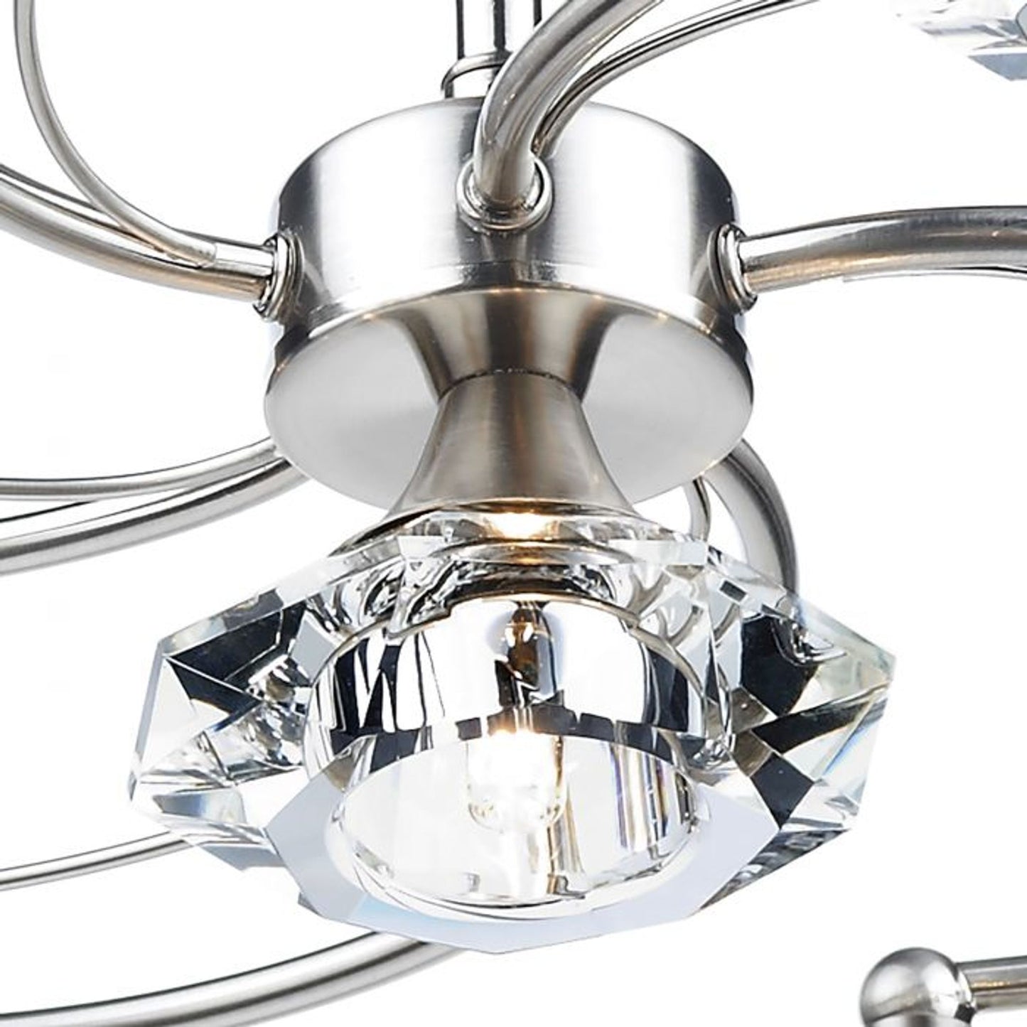 Luther 6-Light Semi Flush with Crystal Glass Shades