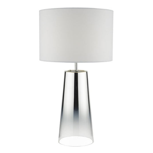 Smokey Chromed Glass Table Lamp