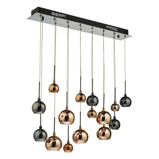 Aurelia 15-Light Bar Pendant Black Chrome & Multi Colour