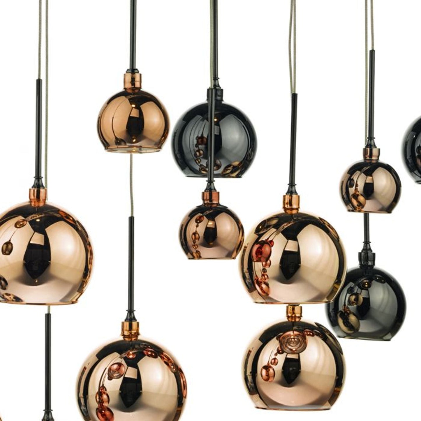 Aurelia 15-Light Bar Pendant Black Chrome & Multi Colour