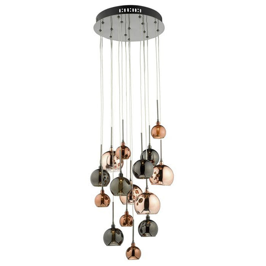 Aurelia 15-Light Spiral Pendant With Black Chrome Plate