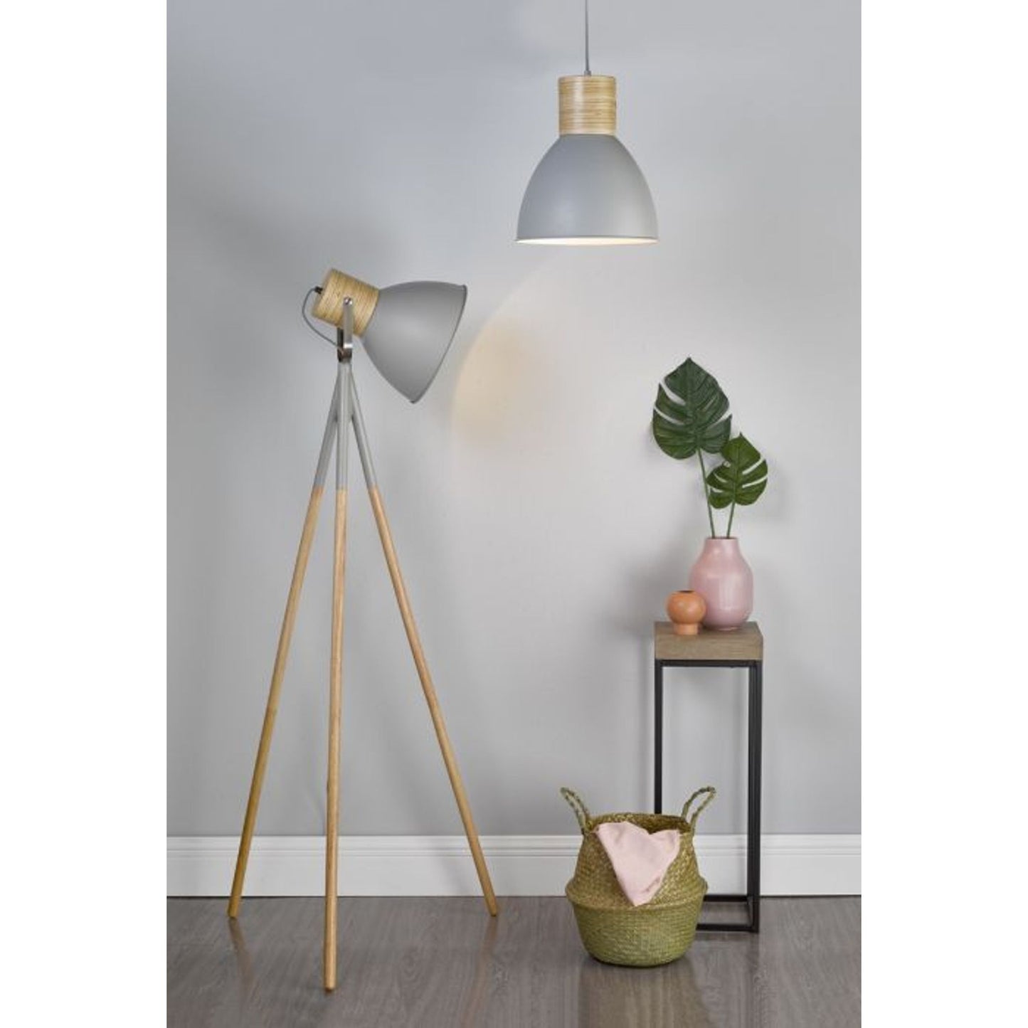 Adna Floor Lamp with Wood Detail