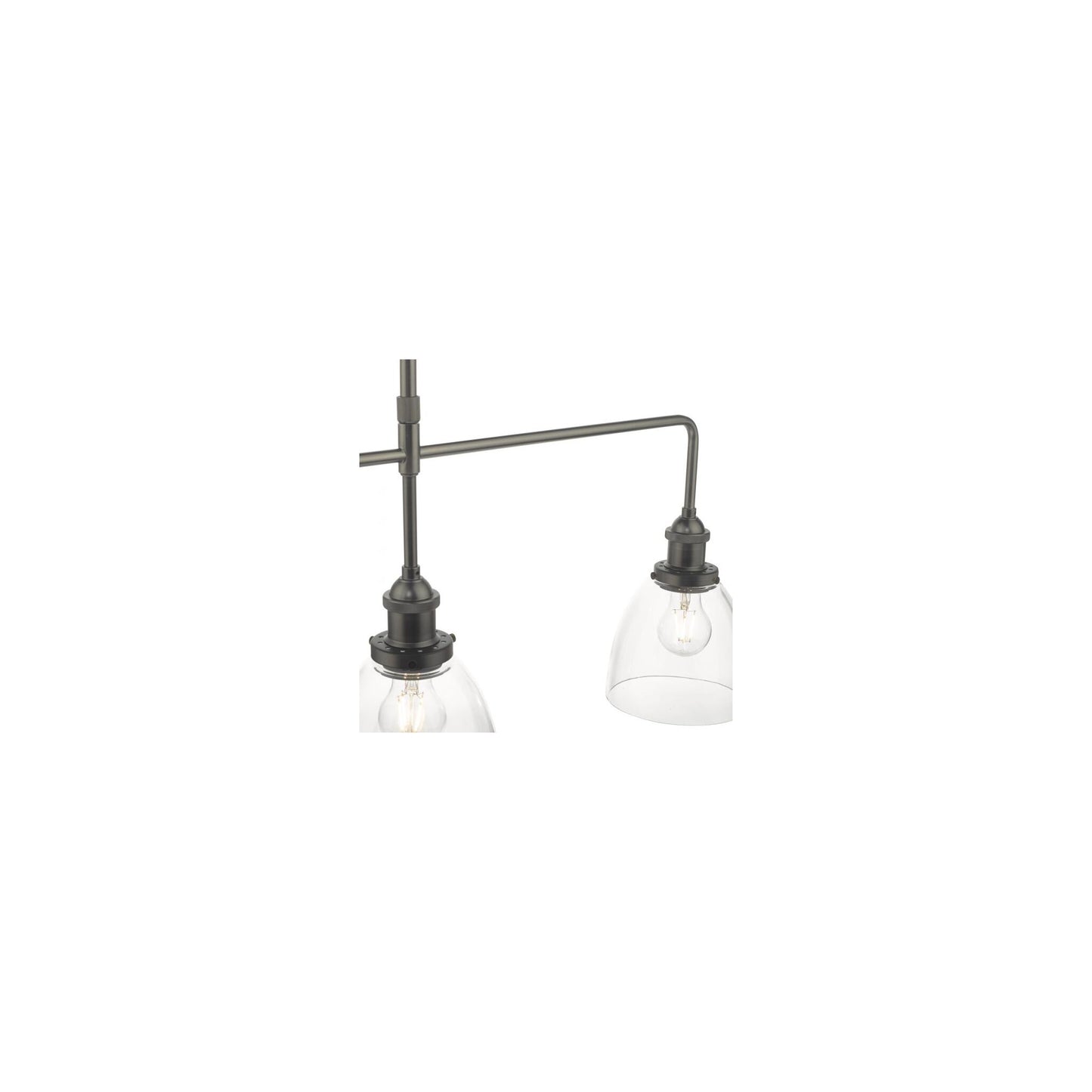 Arvin 3-Light Bar Pendant in Antique Chrome & Glass